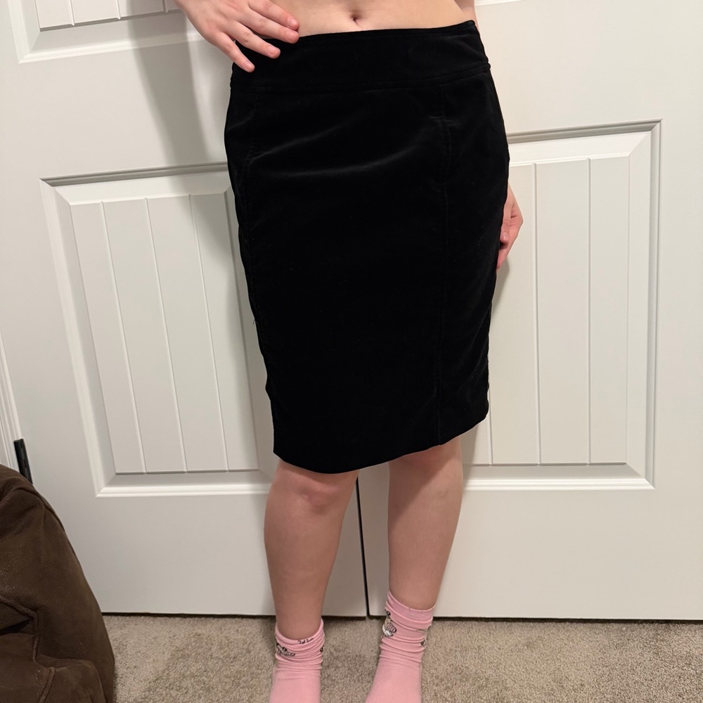 Black Velvet  Pencil Skirt - Classic Women's Skirt